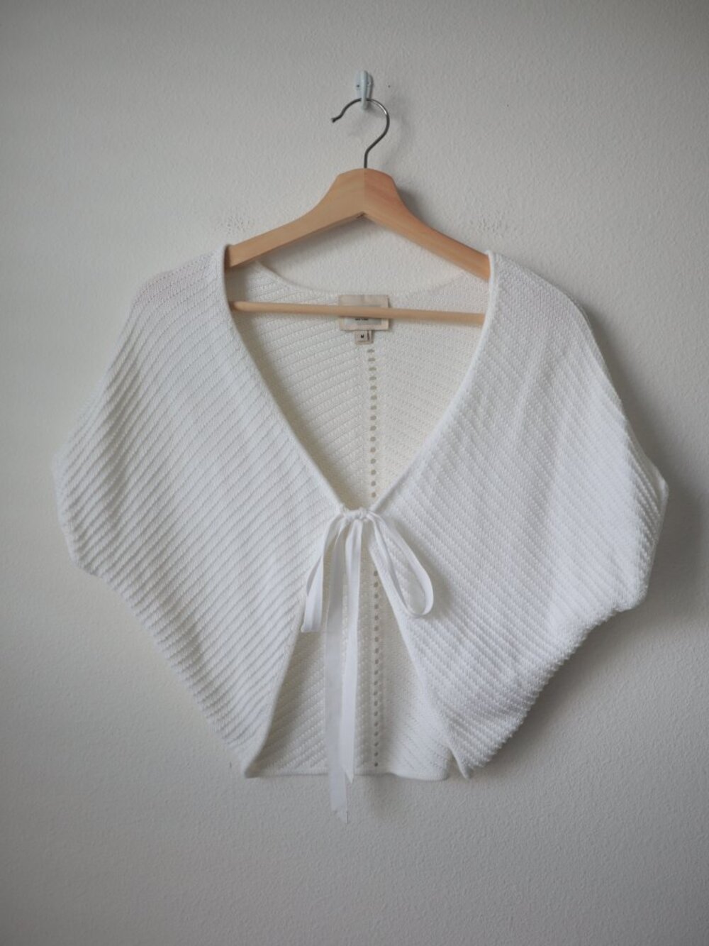 ECI Cotton Tie Front Topper Cardigan | M